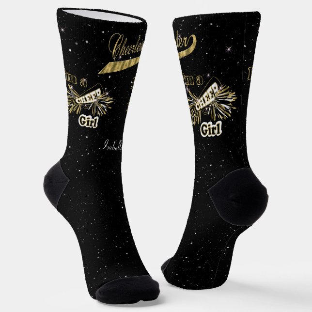 Ich bin ein Cheer Girl - Gold Socken (Gewinkelt)