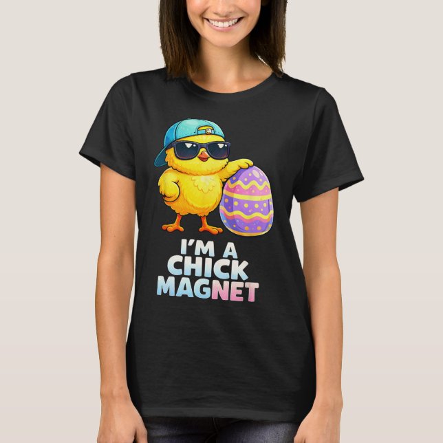 Ich bin ein Chick-Magnet Lustiger Ostern-Chick-Spr T-Shirt (Vorderseite)