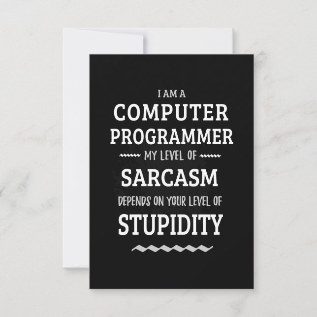 Ich bin ein Computerprogrammierer RSVP Karte (Vorderseite)