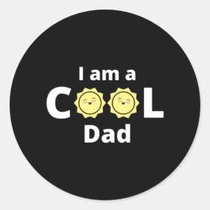 Ich bin ein cooles Papa-Design - mit gelber Sonne Runder Aufkleber