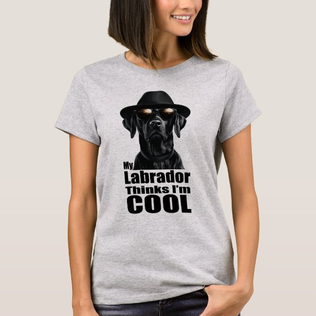 Ich bin ein Cooles schwarzes Labor T-Shirt (Vorderseite)