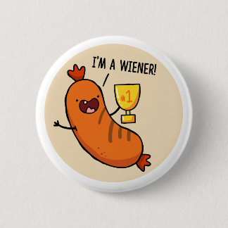 Ich bin ein Dackel Hotdog Pun Button Button