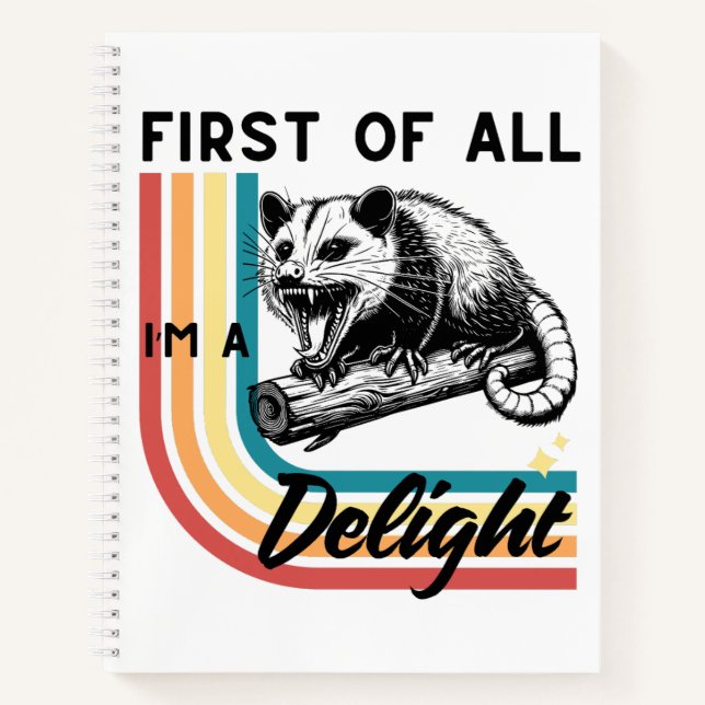 Ich bin ein Delight - Angry Possum Spiral Notebook Notizbuch (Vorderseite)