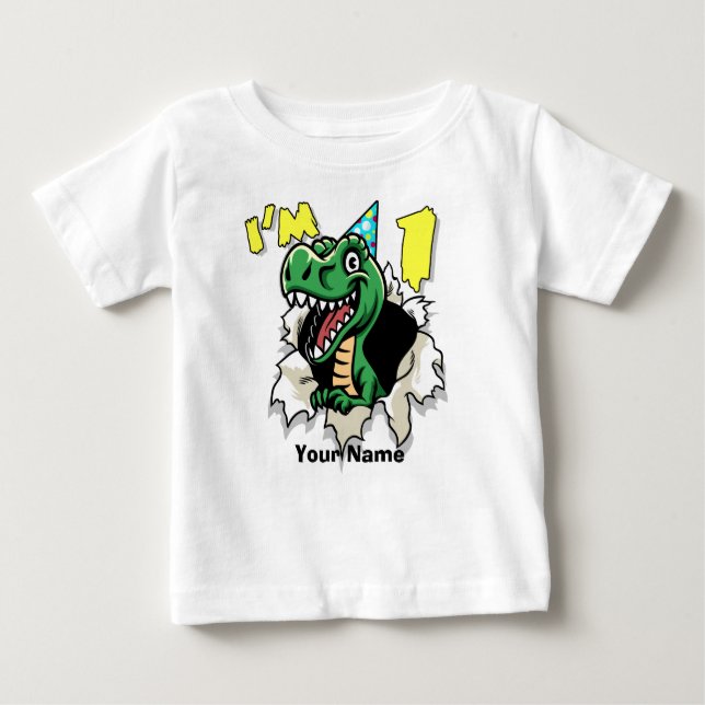 Ich bin ein Dinosaurier-Riss Baby T-shirt (Vorderseite)