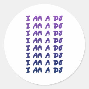 Ich bin ein DJ - Disc Jockey DJing Music Tunes Runder Aufkleber