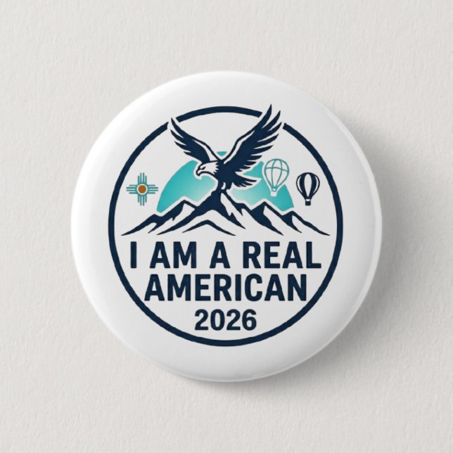 Ich bin ein echter amerikanischer Knöpfe Ende Patc Button (Vorderseite)