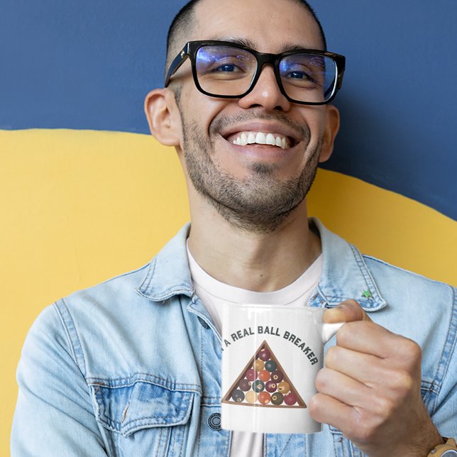 Ich bin ein echter Ball Breaker Billiard Balls Poo Kaffeetasse (Von Creator hochgeladen)