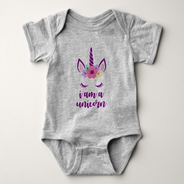 Ich bin ein Einhorn Baby Strampler (Vorderseite)