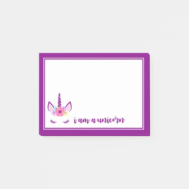 Ich bin ein Einhorn Post-it Klebezettel (Vorderseite)