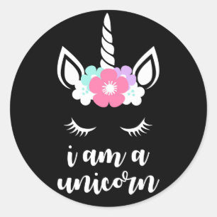 Ich bin ein Einhorn Runder Aufkleber