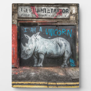 Ich bin ein Einhorn, Shoreditch Graffiti (London) Fotoplatte