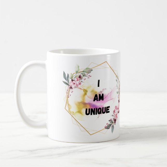 Ich bin ein einzigartiges Tasse-Design Kaffeetasse (Links)