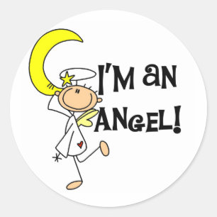 Ich bin ein Engel T-Shirts und Geschenke Runder Aufkleber