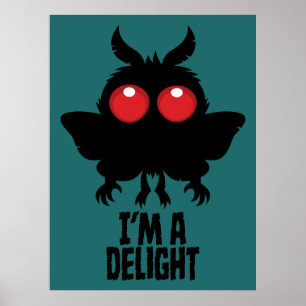 Ich bin ein entzückender Mothman Gruselig Süßer Kr Poster