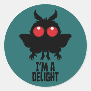 Ich bin ein entzückender Mothman Gruselig Süßer Kr Runder Aufkleber