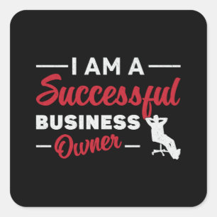Ich bin ein erfolgreicher Geschäftsführer des Vors Quadratischer Aufkleber