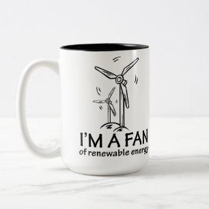 Ich bin ein Fan der erneuerbarer Energie Zweifarbige Tasse