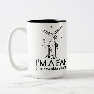 Ich bin ein Fan der erneuerbarer Energie Zweifarbige Tasse