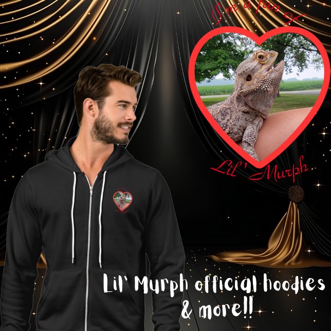 "Ich bin ein Fan von Lil' Murph" Bartierter Drache Hoodie (Murph hoodies for fans of Lil' Murph, the lizard with a huge personality & star of LizardPlanet.com)
