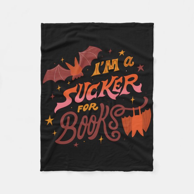 Ich bin ein Faulpelz für Bücher Halloween Fleecedecke (Vorderseite)
