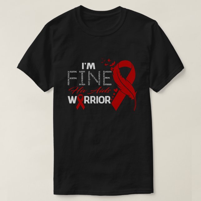 Ich bin ein feines HIV-Aids-Krieger-Bewusstseinsge T-Shirt (Design vorne)