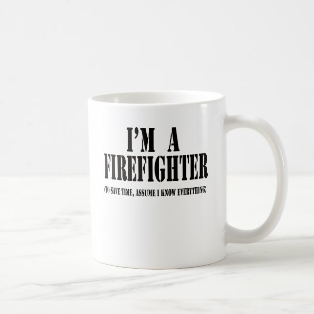 Ich bin ein Feuerwehrmannschwarzes Tasse (Rechts)