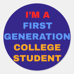 Ich bin ein First Generation College Student Runder Aufkleber