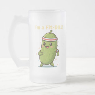 Ich bin ein Fit-Dill! Lustiges Fitness-Dill-Witz-D Mattglas Bierglas