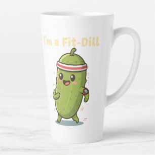 Ich bin ein Fit-Dill! Lustiges Fitness-Gurken-Wort Milchtasse