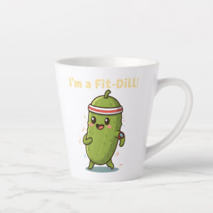 Ich bin ein Fit-Dill! Lustiges Fitness-Gurken-Wort Milchtasse