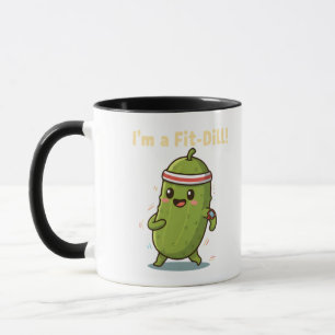 Ich bin ein Fit-Dill! Lustiges Fitness-Gurken-Wort Tasse