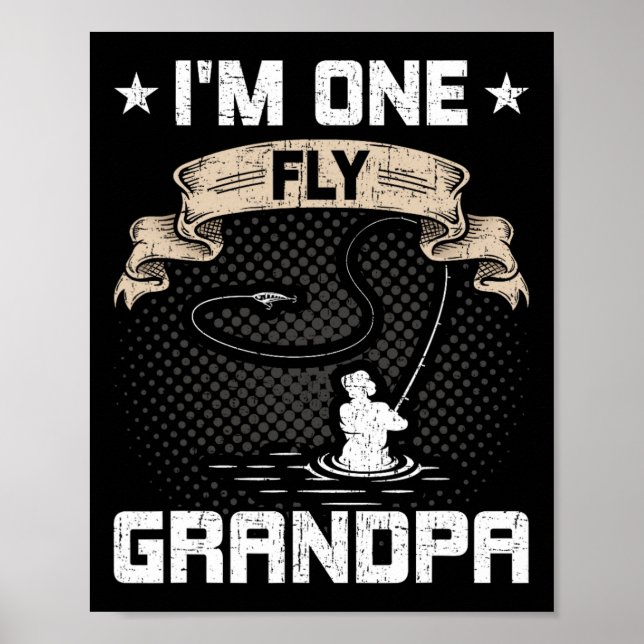 Ich bin ein Fliegenopa Fly Fishing Opa Poster (Vorne)