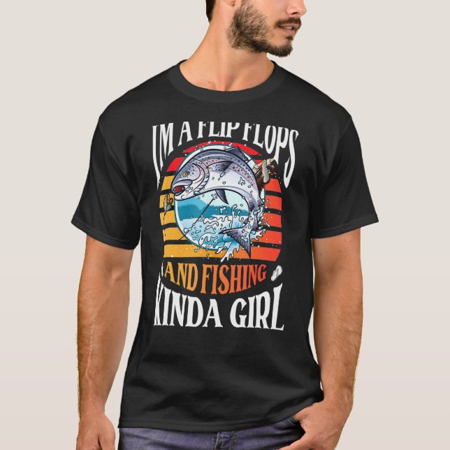 Ich Bin Ein Flip Flops Und Angelsorte Mädchen T-Shirt (Vorderseite)