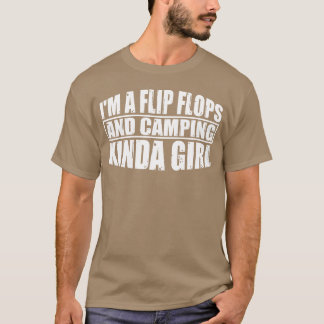 Ich bin ein Flip Flops und Camping Mädchen Junge v T-Shirt