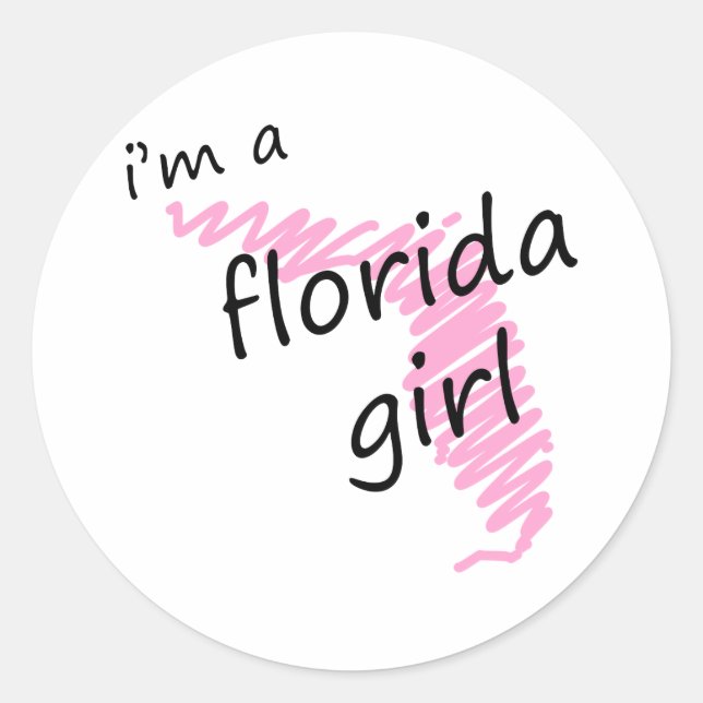 Ich bin ein Florida-Mädchen Runder Aufkleber (Vorderseite)