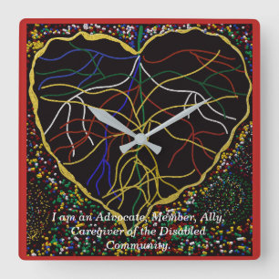 Ich bin ein Fürsprecher, Mitglied, Verbündeter, Be Quadratische Wanduhr