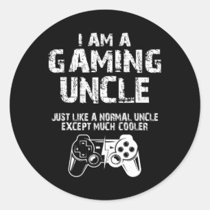 Ich bin ein Gaming Uncle Funny Video Gamer Niedlic Runder Aufkleber