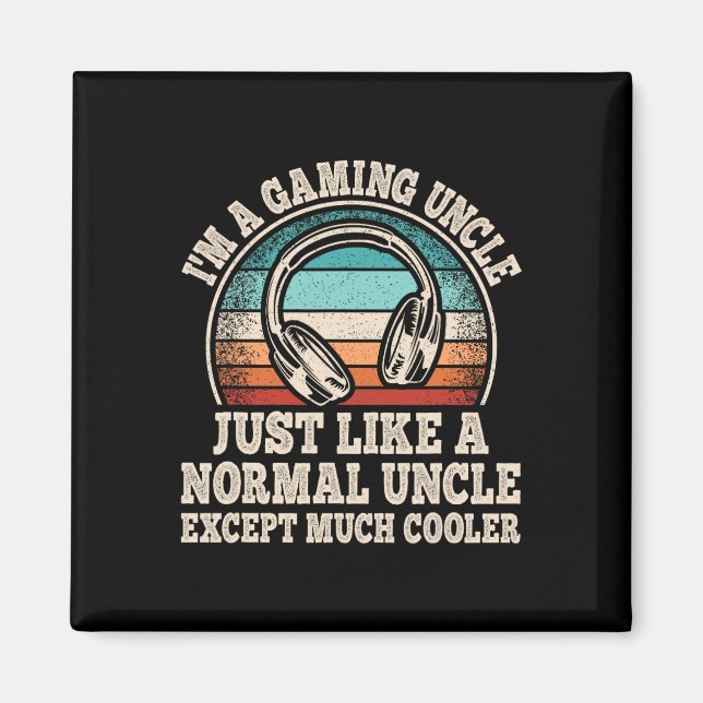 Ich bin ein Gaming Uncle Video Game Funny Gamer Co Magnet (Vorne)