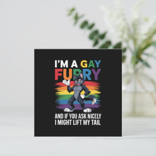 Ich bin ein Gay Furry Rainbow Fox Wolf Pride Monat Einladung