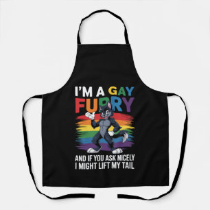 Ich bin ein Gay Furry Rainbow Fox Wolf Pride Monat Schürze