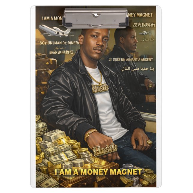 ICH BIN EIN GELDMAGNET CLIPBOARD KLEMMBRETT (Vorderseite)