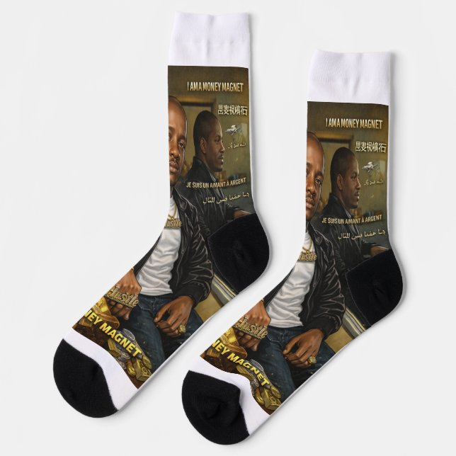 ICH BIN EIN GELDMAGNET STRÜMPFE SOCKEN (Linkes Detail)