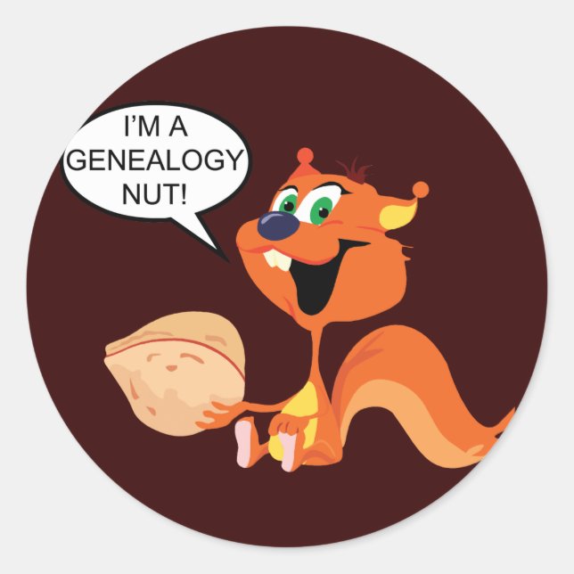 Ich bin ein Genealogy-Nut-Eichhörnchen Runder Aufkleber (Vorderseite)