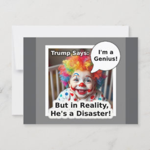 Ich bin ein genialer Baby Clown Cartoon Postkarte