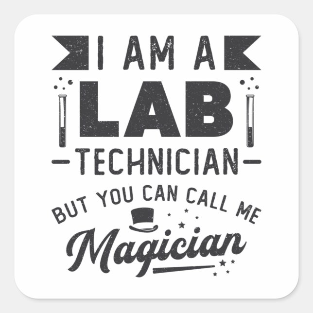 Ich bin ein Geschenk des Labrador-Technikers für N Quadratischer Aufkleber (Vorderseite)