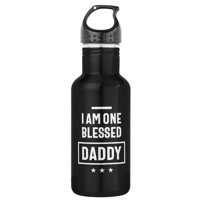 Ich bin ein gesegneter Daddy | Father Gift Edelstahlflasche (Vorderseite)