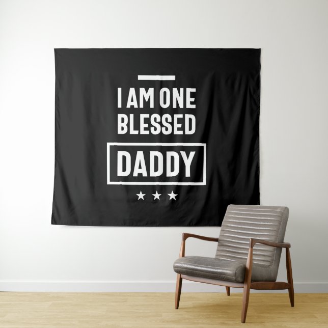 Ich bin ein gesegneter Daddy | Father Gift Wandteppich (Beispiel (Horizontal))