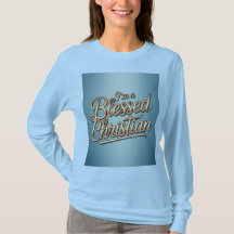 Ich bin ein gesegnetes christliches blaues T-Shirt