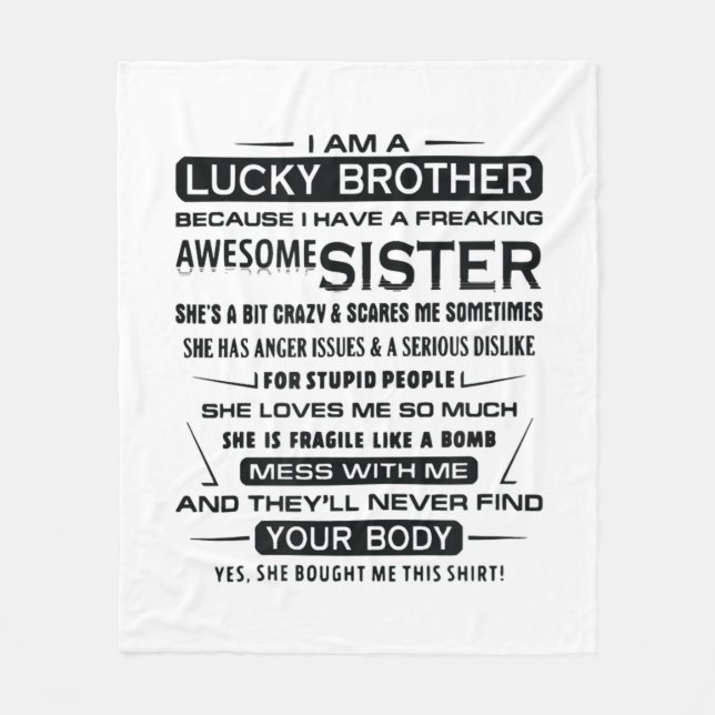 Ich bin ein glücklicher Bruder Geschenke für Brude Fleecedecke (Vorderseite)