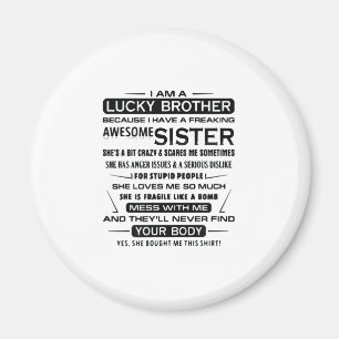 Ich bin ein glücklicher Bruder Geschenke für Brude Magnet